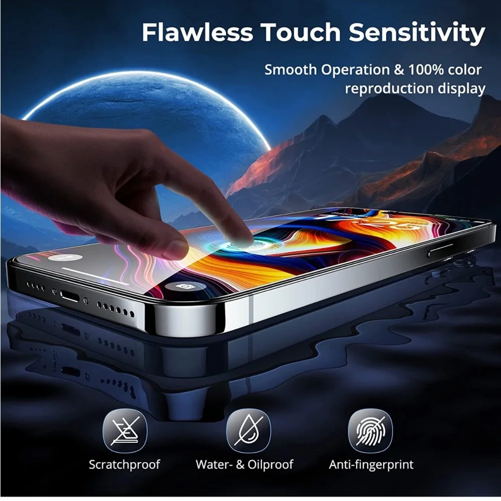 Screen Protector for iPhone 14 Pro Max, 3 Pack Shatterproof Tempered Glass
